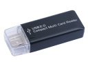 USB 2.0 Compact Multi Memory Card Reader-Black